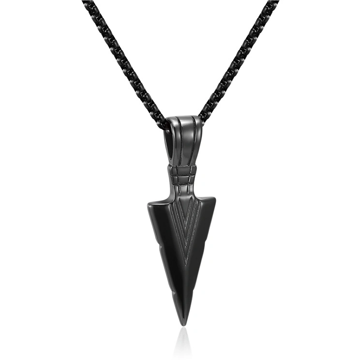 Personalized Spearhead Pendant Men Titanium Steel Necklace Wholesale Stainless Steel Jewelry