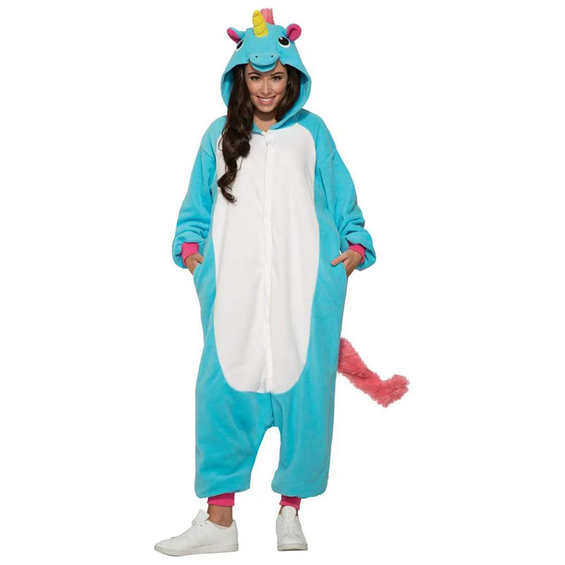 Halloween Carnival Animal Adult Hoodie Pyjamas Onesie Women Men Children Unicorn Costume