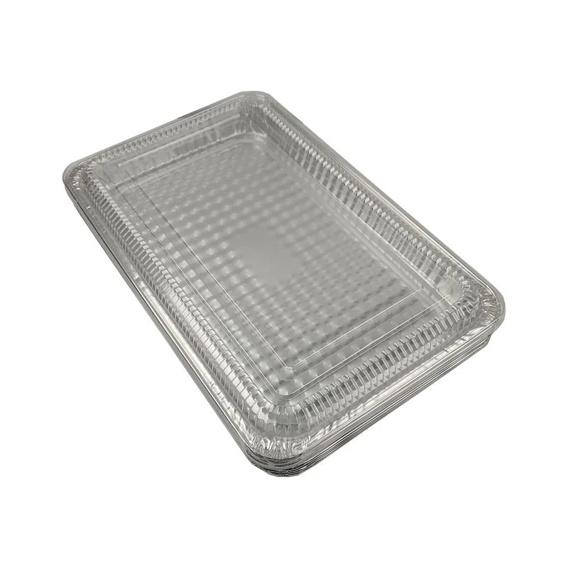 Desechables, la mitad de pan, contenedor de papel de aluminio de tamaño medio, menaje de cocina utensilios de cocina hornear tortas de lámina de pan, contenedor de envases de comida rápida con tapas de aluminio