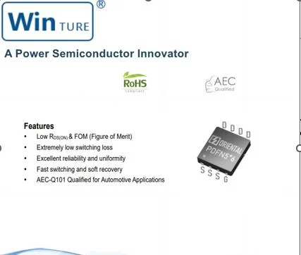 Topologie de PFC de Vienne de la consommation d'alimentation électronique SFS04R013ugf Pdfn5 X 6 et de commutation rapide Récupération soft faible Rds (ON) 1.1mΩ , le MOSFET