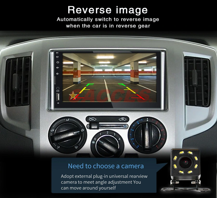 Doble DIN adaptable 7 pulgadas coche estéreo-Wireless CarPlay y Android Auto, Bluetooth, HD LRV (Live Rearview), espejo Link,Entrada SXM,carga rápida GPS Navegación Reproductor de coche