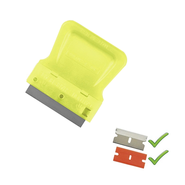 Mini Cleaning Scraper Plastic Razor Scraper W/Double-Edged Plastic Blades or Metal Blades