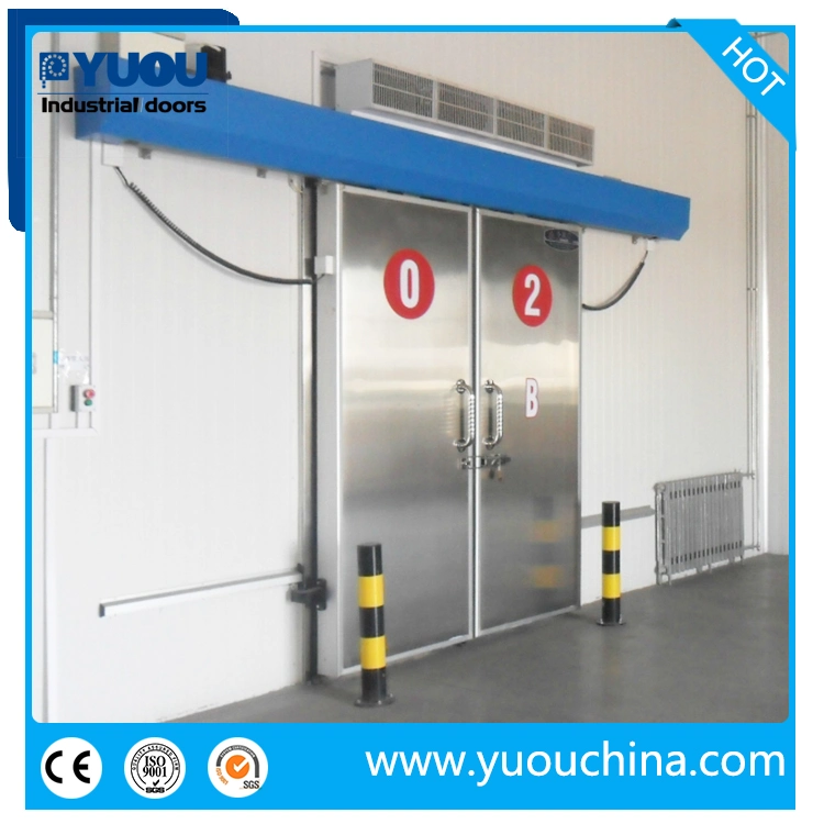 Industrial Automatic or Manual Polyurethane Sandwich Panel Thermal Insulated Stainless Steel Cold Storage Freezer Room Sliding Door for Refrigeration Warehouse