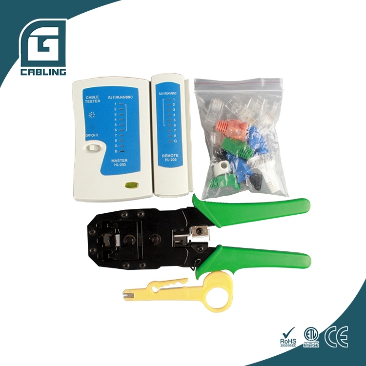 Pince à sertir Gcabling Tracker ordinateur ordinateur réseau réseau d'amorçage Tool Kit avec le testeur sur le fil Tracker