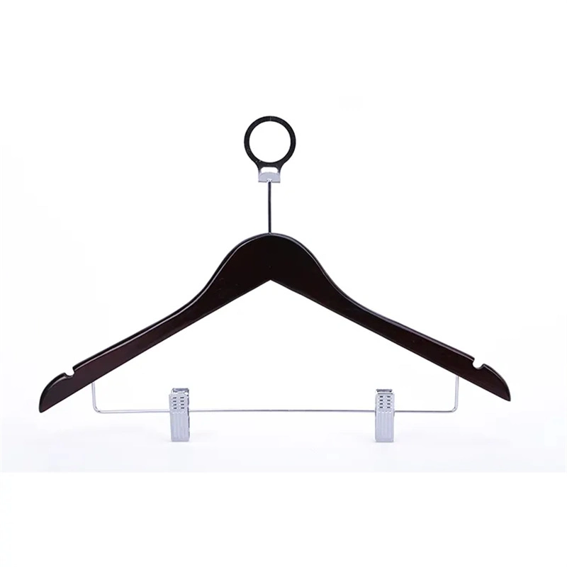 Hotel Hanger with Anti-Theft Ring Wooden Hanger
