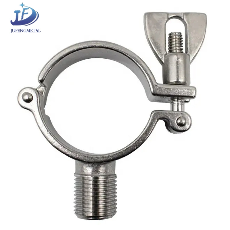 OEM SS304 Hexagon Sanitary Hygienic Hexagonal Pipe Holder Bracket Pipe Holder Clip