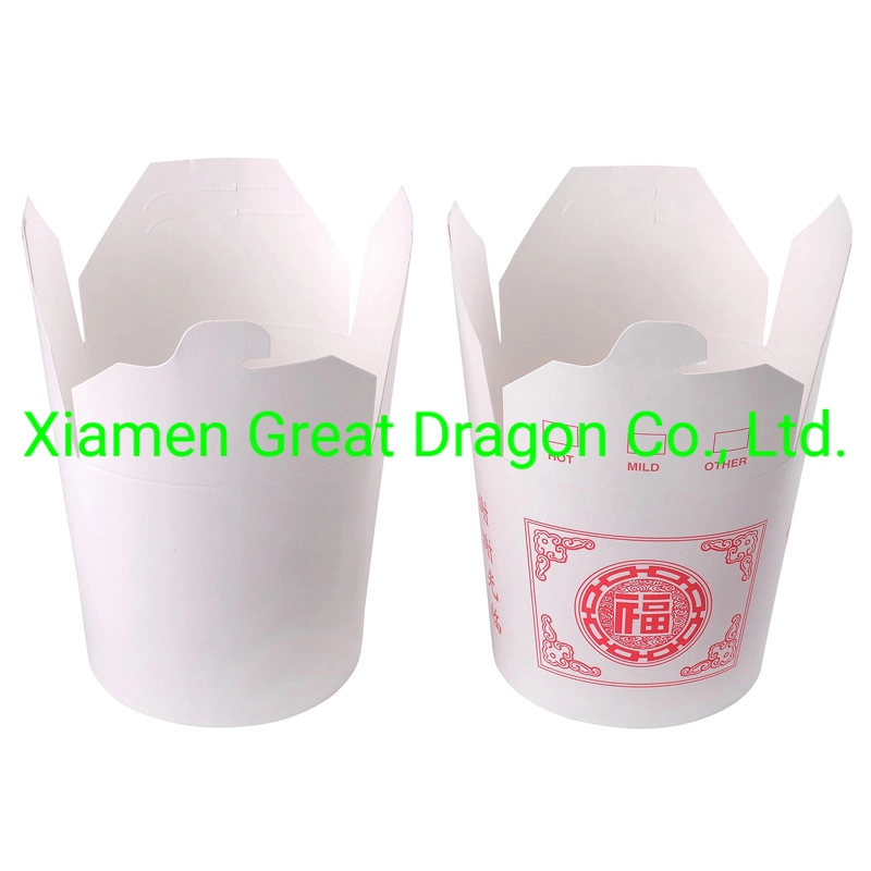 Asian Take-out Paper Food Boxes with Metal Wire Handle (NPC-1202)