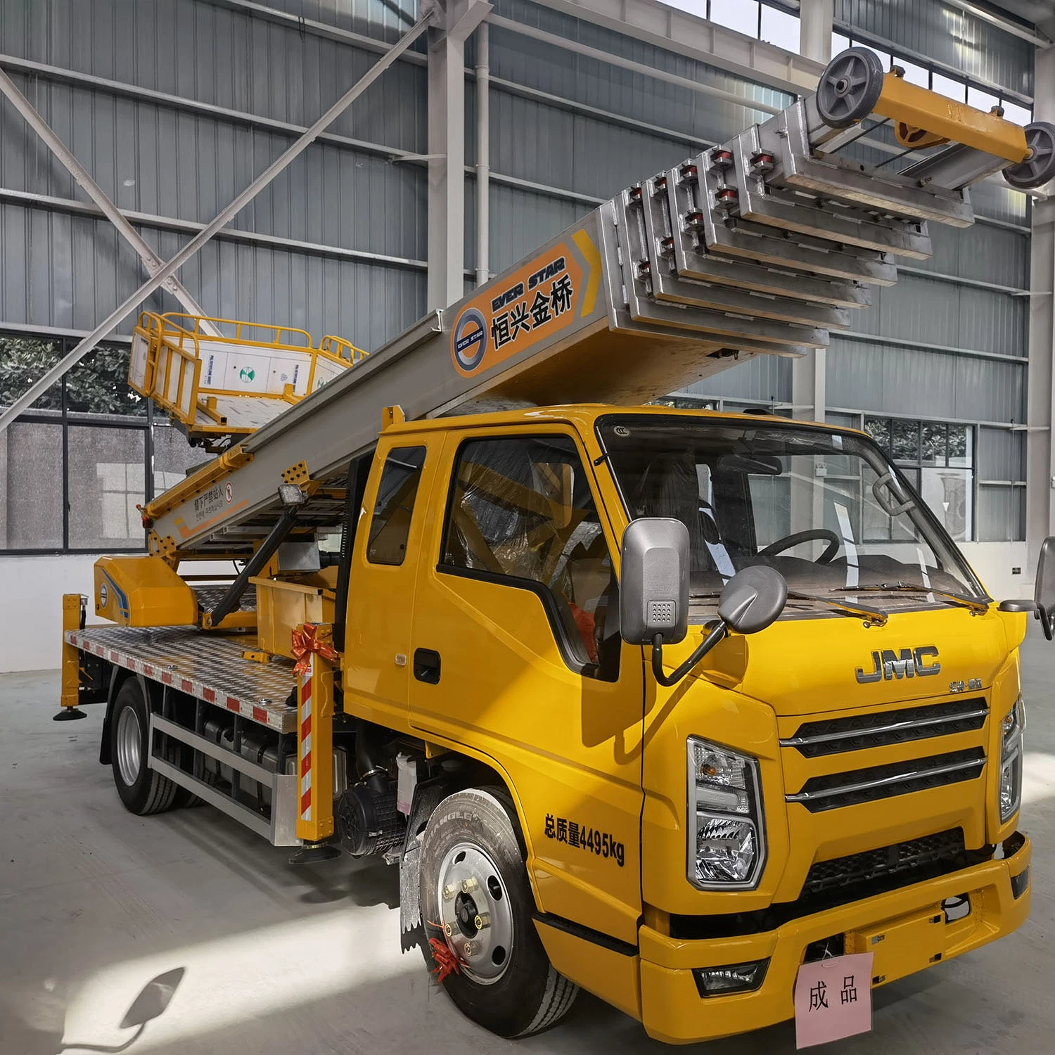 Truck Mounted Telescopic Ladder Truck for House Building Goods Lift and Download (House Furniture Moving Cherry Picker Hydraulic 28 M Aerial Platform Ladder)