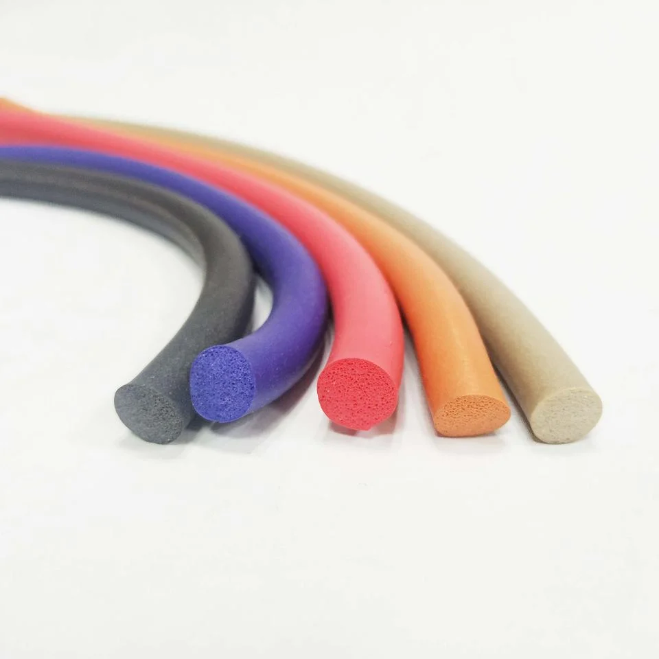 Colorful Small Size Round Foam Silicone Seal Round Silicone Rubber Sealing Strip