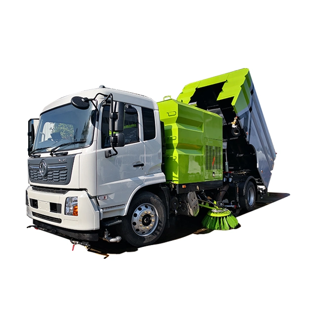 Dongfeng 4X2 Rhd saneamiento vial barredora vial limpieza de alta presión de vacío escobas Sweeper vehículo camión