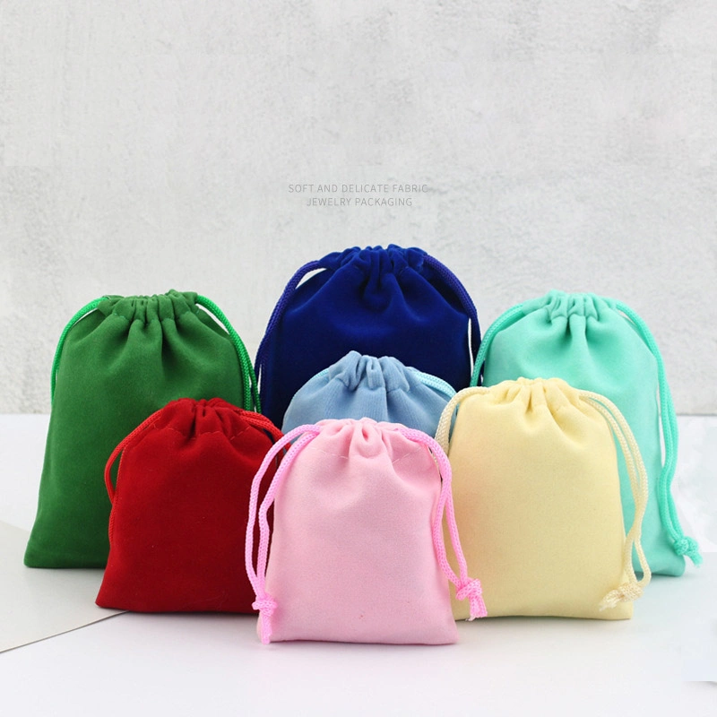 Custom Printed Velvet Drawstring Pouch Fabric Gift Bags Wholesale