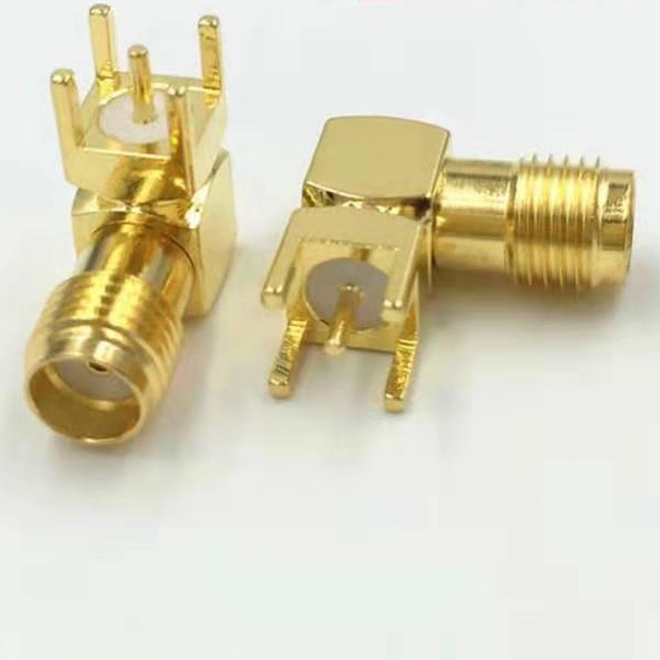 Pedestal Antena SMA hembra para montaje PCB en ángulo recto conector coaxial RF