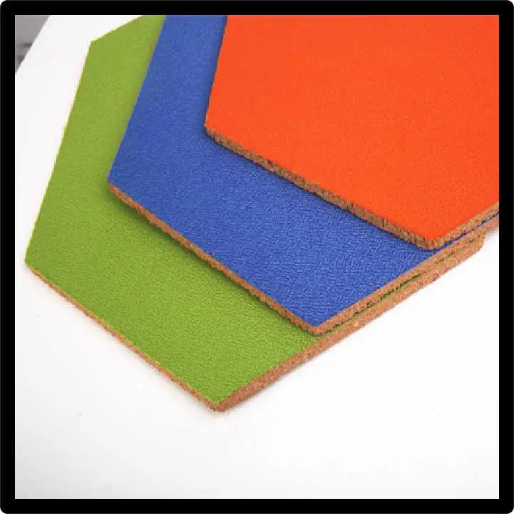 Self-Adhesive Hexagonal Cork Sheet with Colored Cloth Surface for Decrations (HS-MS-008)