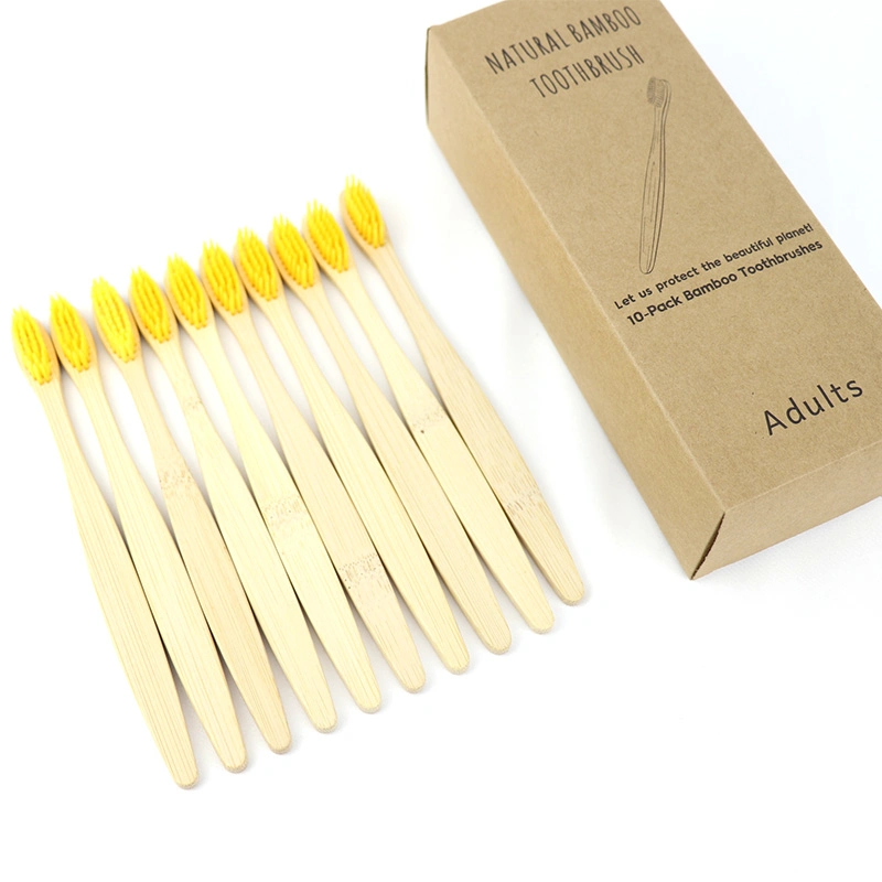 10pcs Cepillo de Dientes el cuidado personal adulto Bambootoothbrush biodegradables