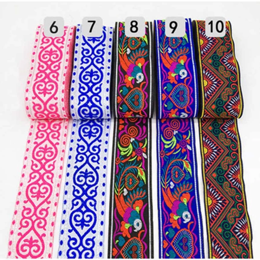 Coomamuu 5cm Webbing Spitzenbesatz 5cm Ethnische Stickerei Gewebtes Band Chinesischer Stil W Oven Tape Blume Vorhang Spitze für DIY Accessoires Für Kleidersäcke