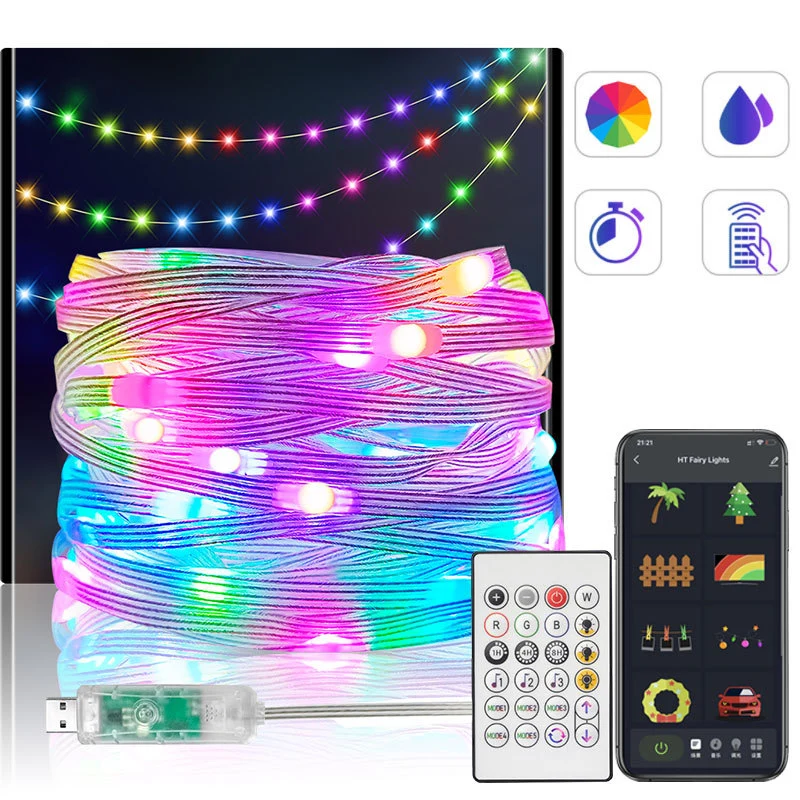 Leather Line Symphony Light String Bluetooth Remote Control APP Festival Decorative Light String