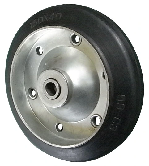 Goods in Stock 6 Inch Black Rubber Noiseless Swivel Caster with Brake