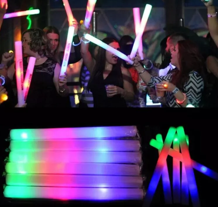 48cm Party Lights Wedding Concert Use Flashing LED Baton LED Light up Foam Stick