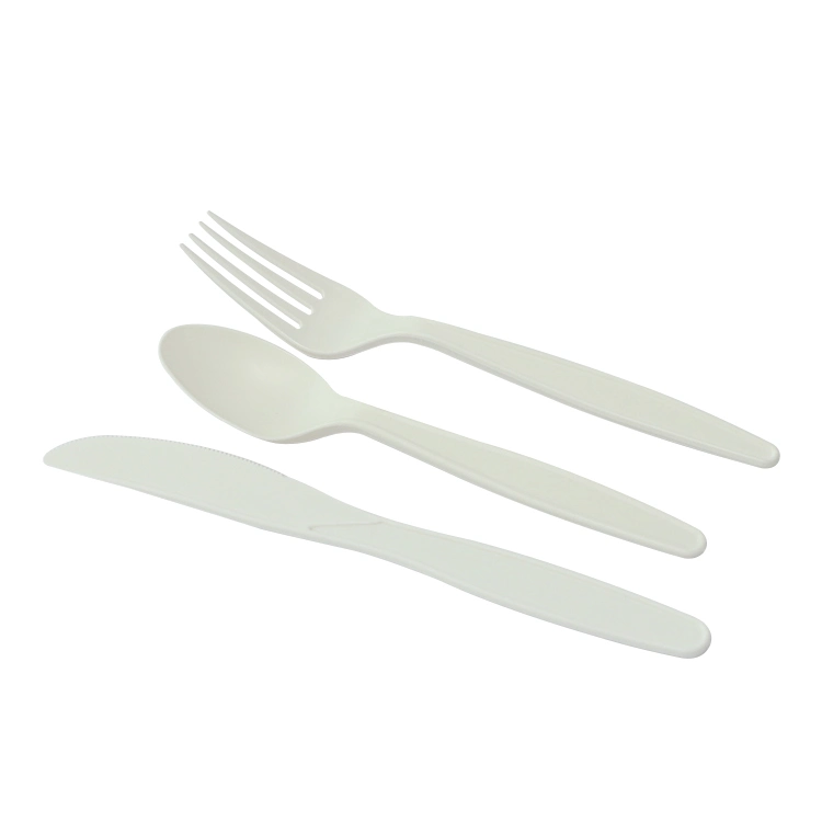 High quality/High cost performance  8 Inch Disposable Biodegradable Cornstarch Knife Fork Spoon Cornstarch Cutlery