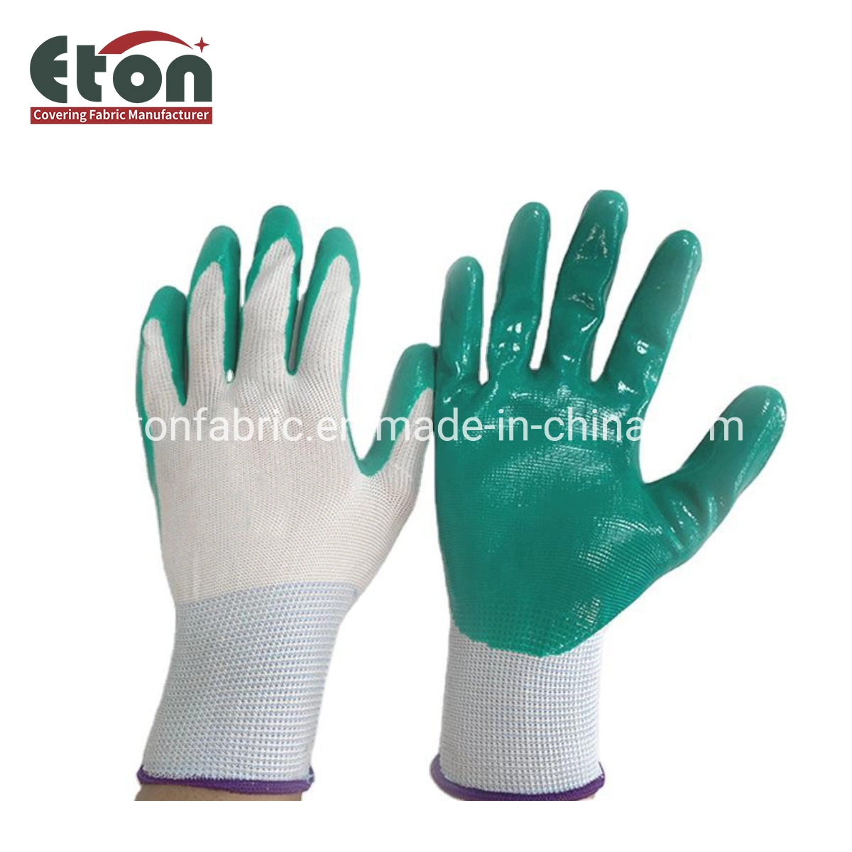 Doublure en nylon tricoté main de travail de sécurité en polyester enduit de nitrile sablonnonnonné Gants