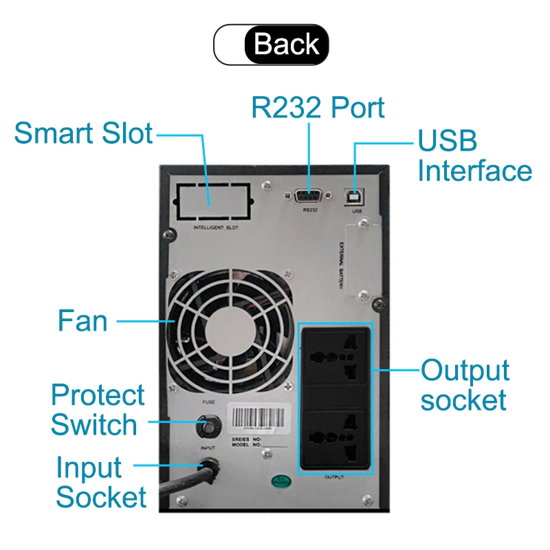 UPS Battery Single Phase Power Supply Online High Frequency 1kVA 2kVA 3kVA 6kVA 10kVA UPS