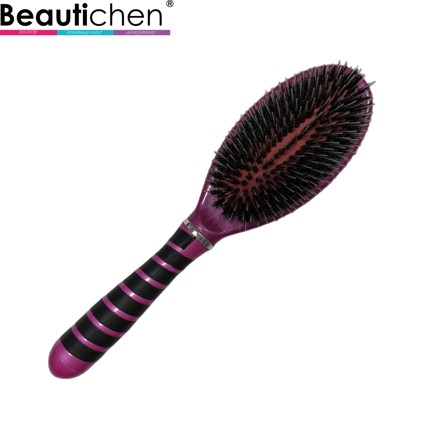 Beautichen Custom Plastic Hair Brush Cushion Scalp Massage Brush Detangling Oval Paddle Hair Comb Makeup Dry and Wet Hair Brush