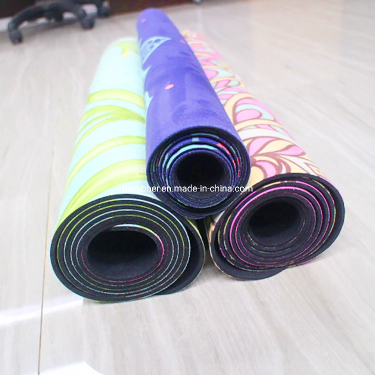 Eco Friendly Microfiber Suede Rubber Yoga Mat Digital Printing Custom Sublimation Print Yoga Chakra Mat