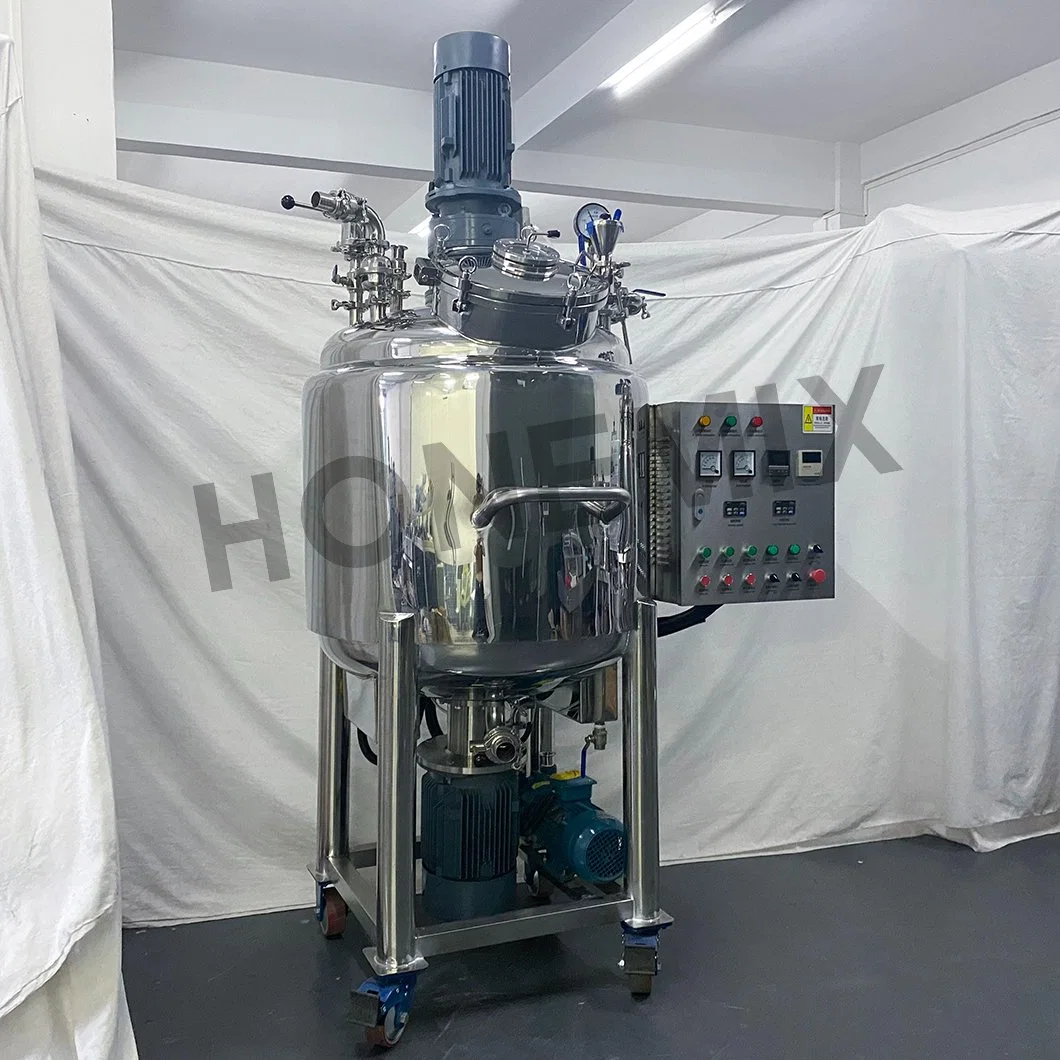 Shone Custom 50L-300L Lote pequeño tapa fija Mezclador de vacío Cosmético Máquina de homogeneización de gel calmante