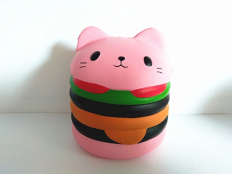 New Product 2023 Hamburger Cat Slow Rising PU Squishy Kids Children Toys Customizable Promotional