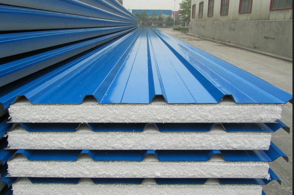 Galvanized Steel Sheet Water Proof Glass Wool Rock Wool Sandwich Roof Tile