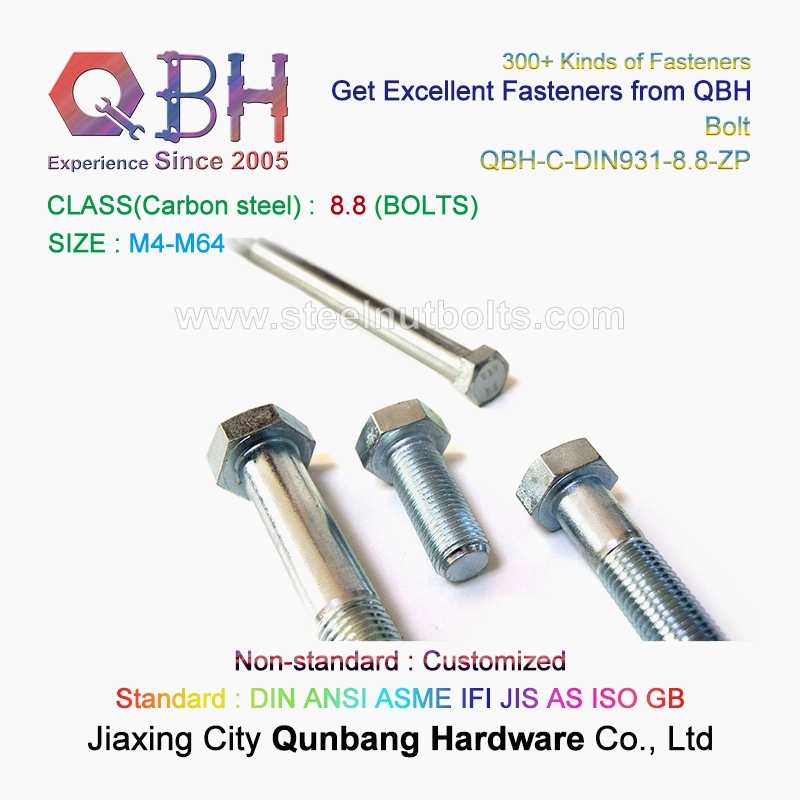 Qbh Full Metal Carbon SS304/SS316 Stainless Steel DIN933 DIN931 Full Half Thread Hexagon Hex Solar Spring Washer Bolts Nuts Machine Machining Machinery Parts