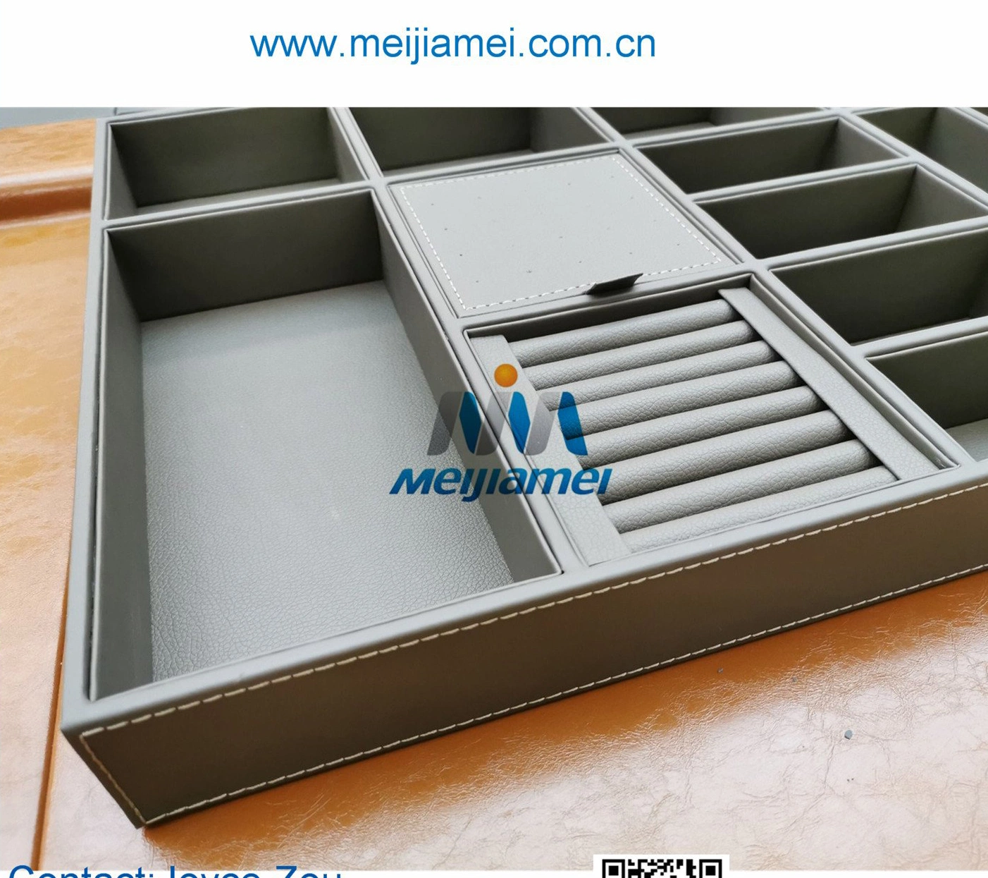 Jewelry Organizer with Compartments for Belts in MDF PU Velvet