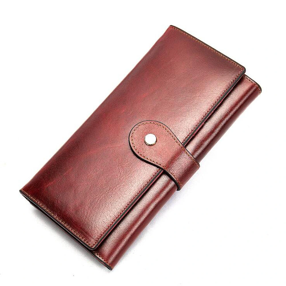 Occidental Style Custom Leather Wallets Genuine Leather Ladies Purse Long Womens Wallet