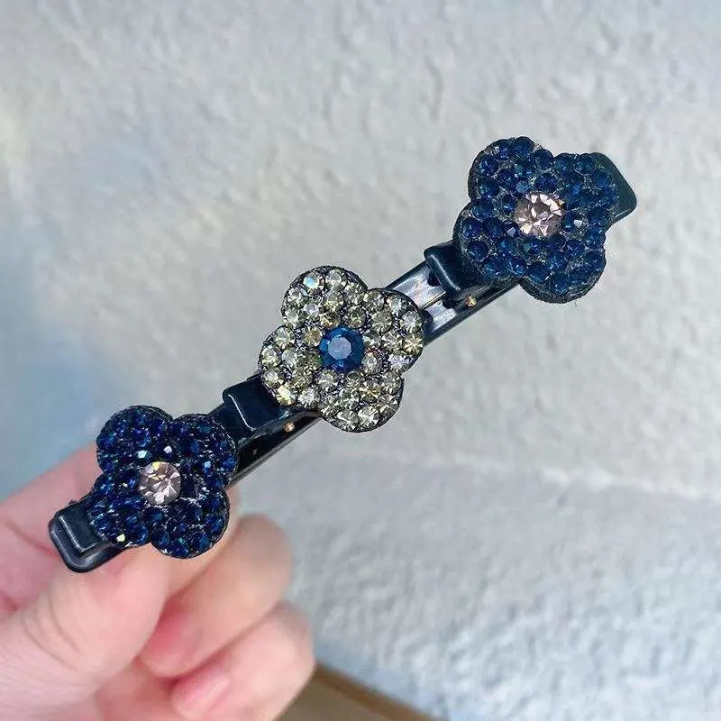 Fashion New Design Four-Leaf Clover Hairpin Lady Girl Color Rhinestone Duckbill Clip Wholesale/Supplier