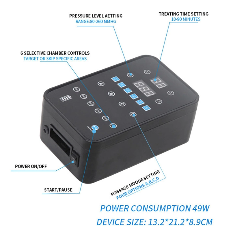 Batterie rechargeable corps façonner pressothérapie pied jambe Bottes de compression