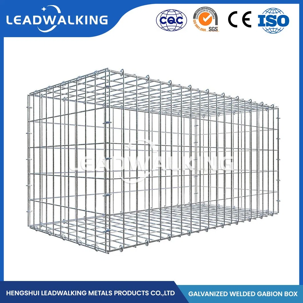 Leadwalking 100X150mm Mesh Landscaping Rock Cages Factory 3.5/4mm Wire Thickness Zinc Plated Welded Gabion Box China Gabion Wall Construction Basket Wall Welded