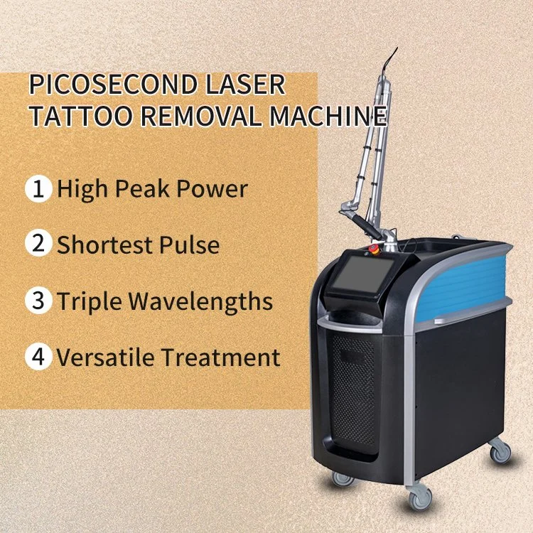 Remoção do laser ND YAG de 3 comprimentos de onda PicoSecond Q comutado portátil Equipamento de tatuagem permanente para venda