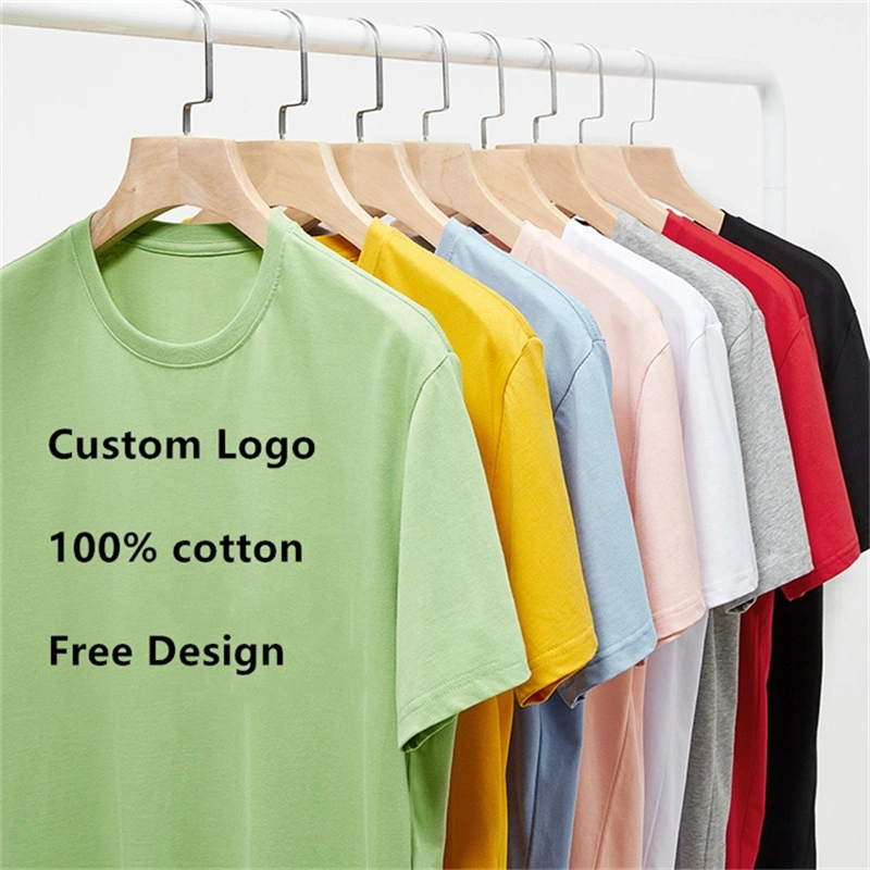 Wholesale/Suppliers Cotton T Shirt Print on Demand Blank T-Shirt Direct to Garment Design Logo Custom Plain Blank DTG Print T Shirt Hot Sale Products