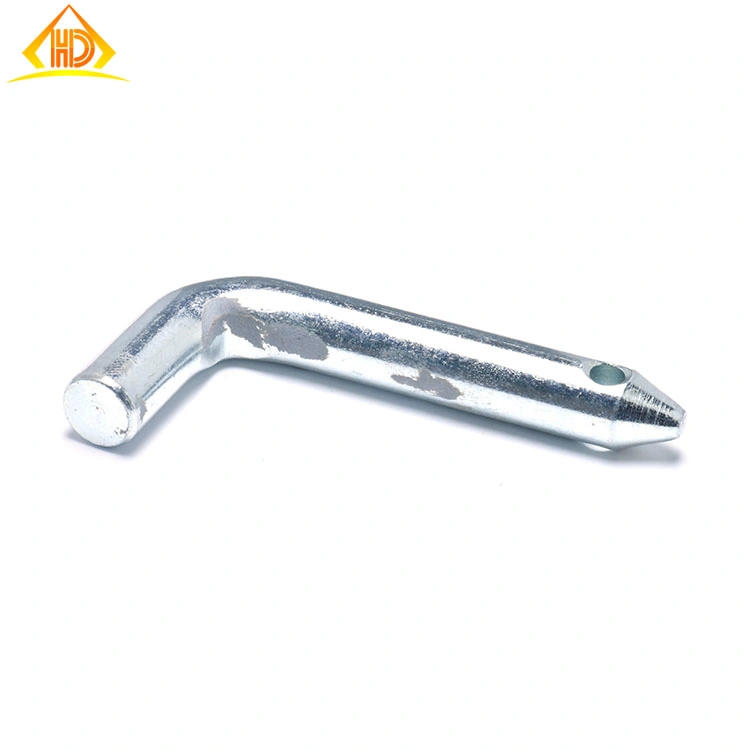 Carbon Steel Zinc Galvanized M8 Custom L Shape Sharp End Clevis Pin with Hole