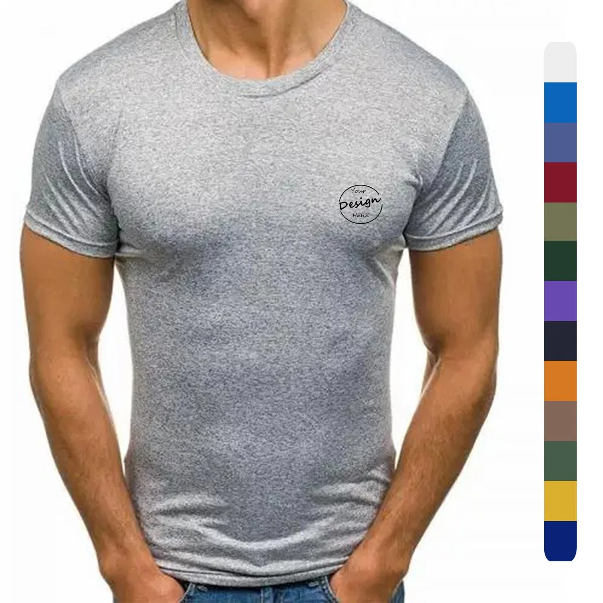 2024 New Slim Fit Longline T Shirt Longer Drop Curved Hem Muscle Slim Fitted Gym 95% Cotton 5% Elastane Mens T Shirt