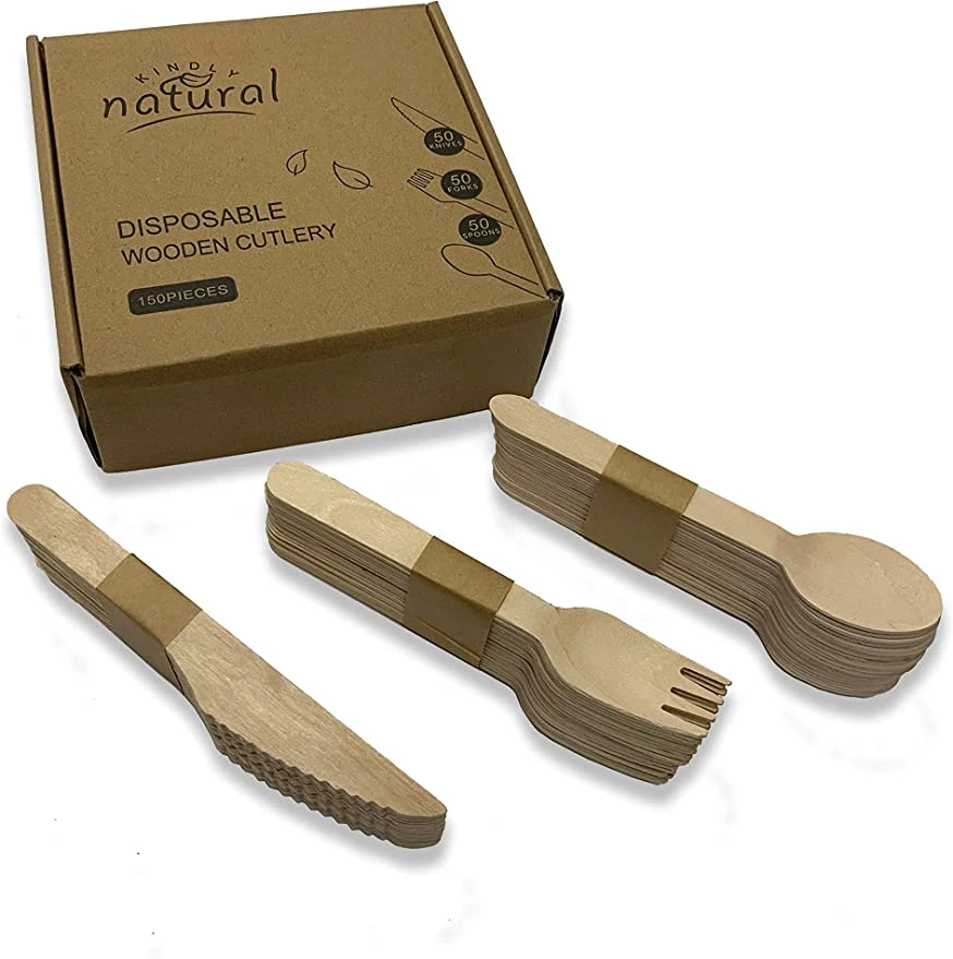 Ecoware Biodegradable Natural Birch Disposable Wooden Spoons