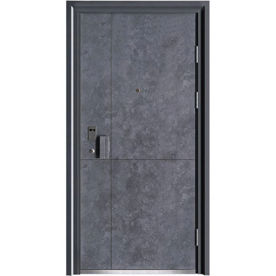 Top Grade Customization Safety Main Flush Design Wood Color Security Metal Door