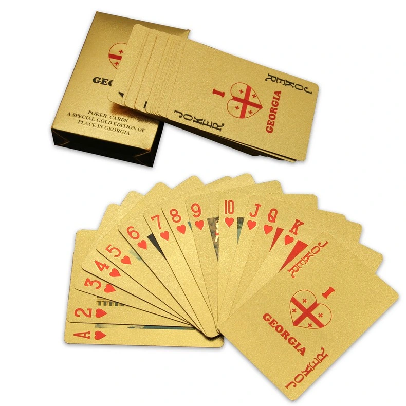 New Quality Plastic PVC Poker Smooth Waterproof Gold Plated Creative Gift Durable Poker Playing Card