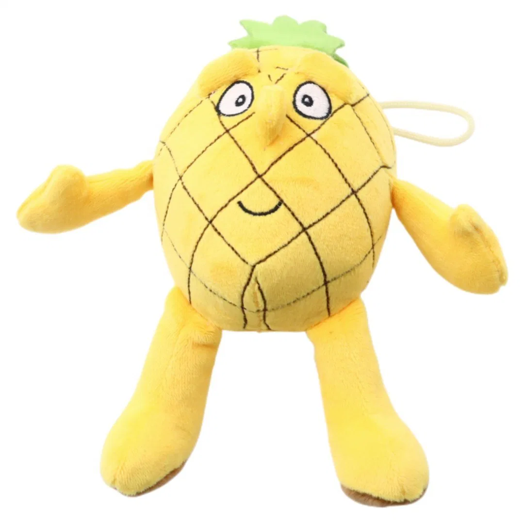 Großhandel/Lieferant Süße Frucht Puppe Kinder Plüsch Spielzeug Baby Geschenk Sitzend Ananas hängend 19cm Gelbe Ananas Plüsch weich Kinder Spielzeug