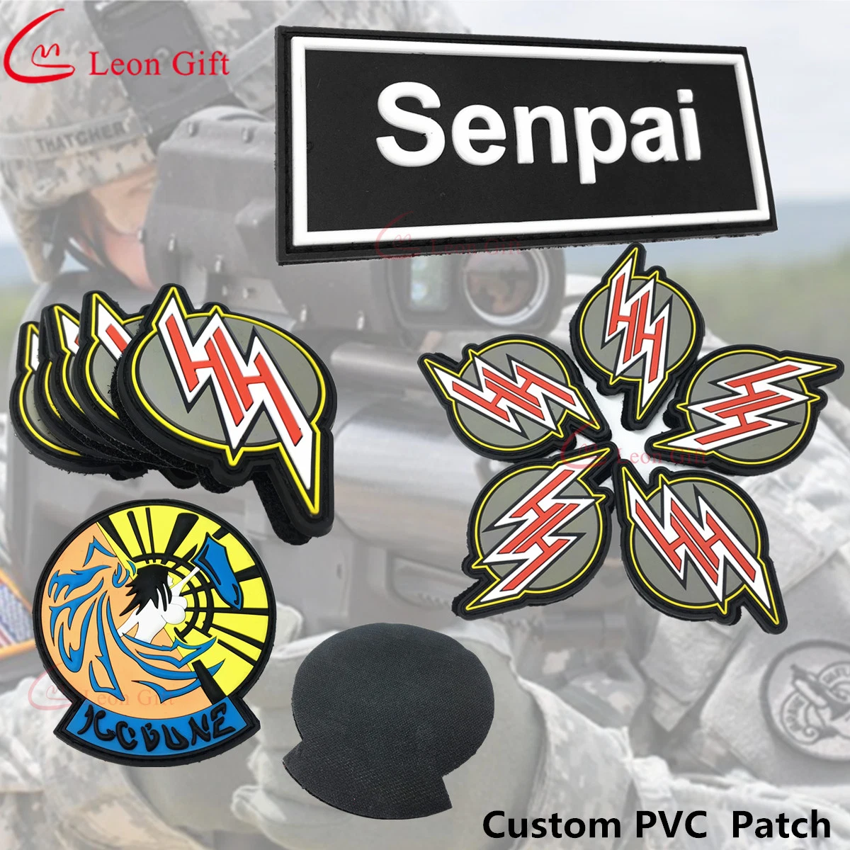 Factory Wholesale/Supplier Custom Logo Design Embroidery Badges Safety Rubber PVC Patch Velcro Clothing Label Badge Patches