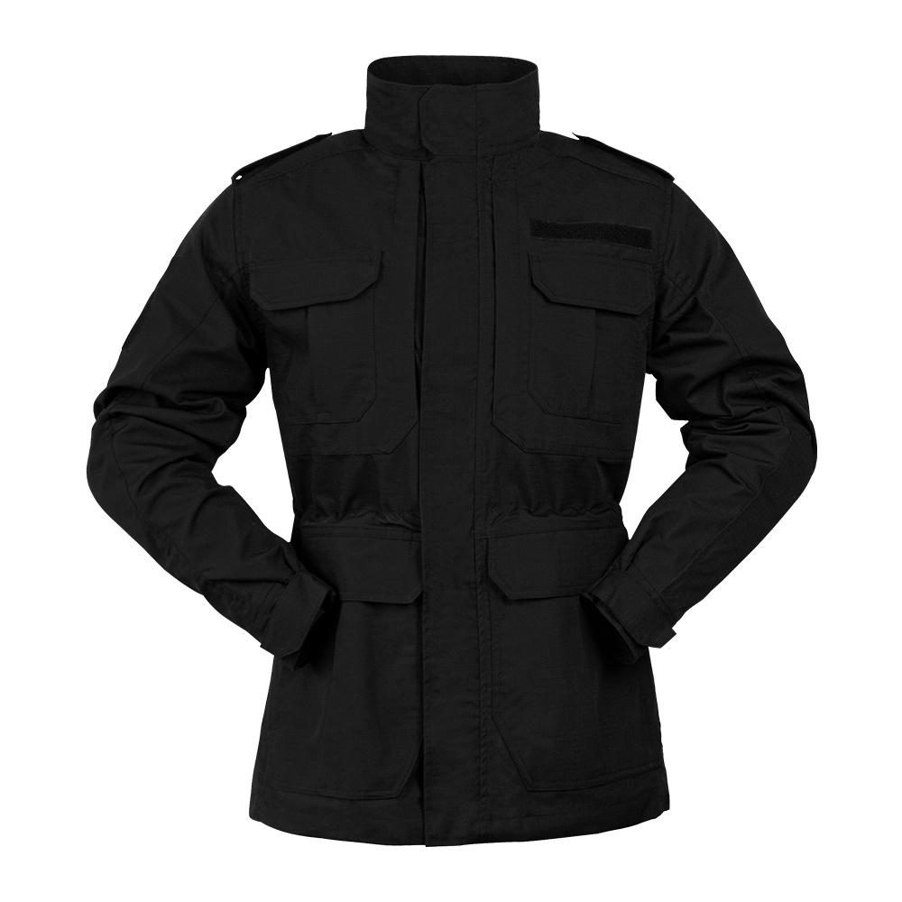 Combat Black Top Material Military Style Jacket