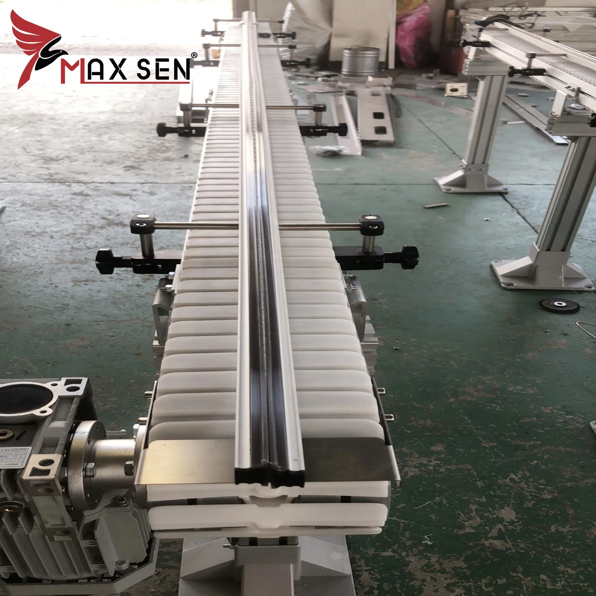 POM Plastic Flexible Chain Conveyor Flex Linked System with White Color for Medicine Industry