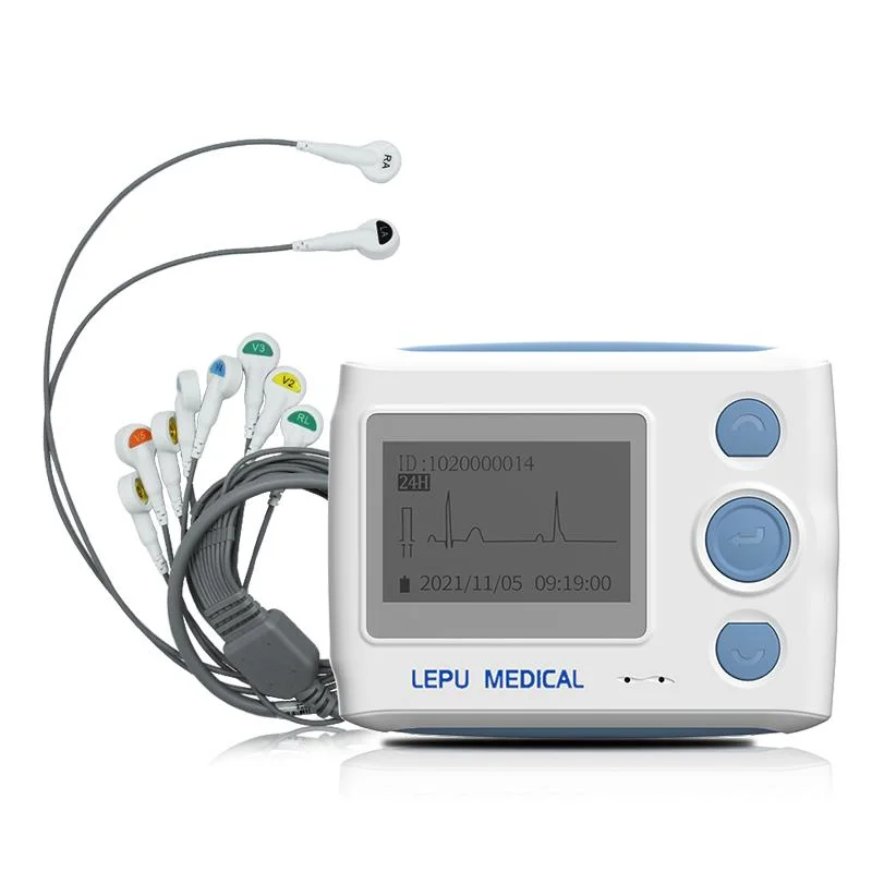 Lepu Holter 12 canaux 24 heures moniteur cardiaque ECG dynamique Holter Affichage