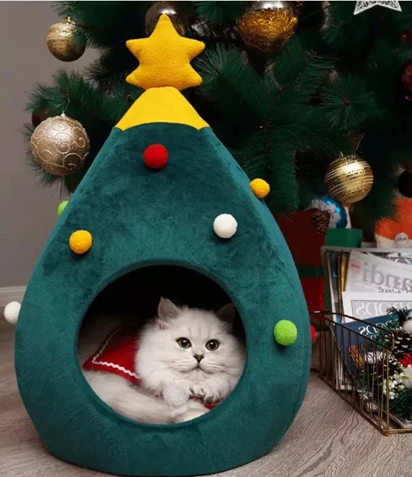 2020 La Mejor Edición de Navidad Árbol de Navidad artículos para mascotas gato perro pequeño cama Casa Cueva producto de la Mascota