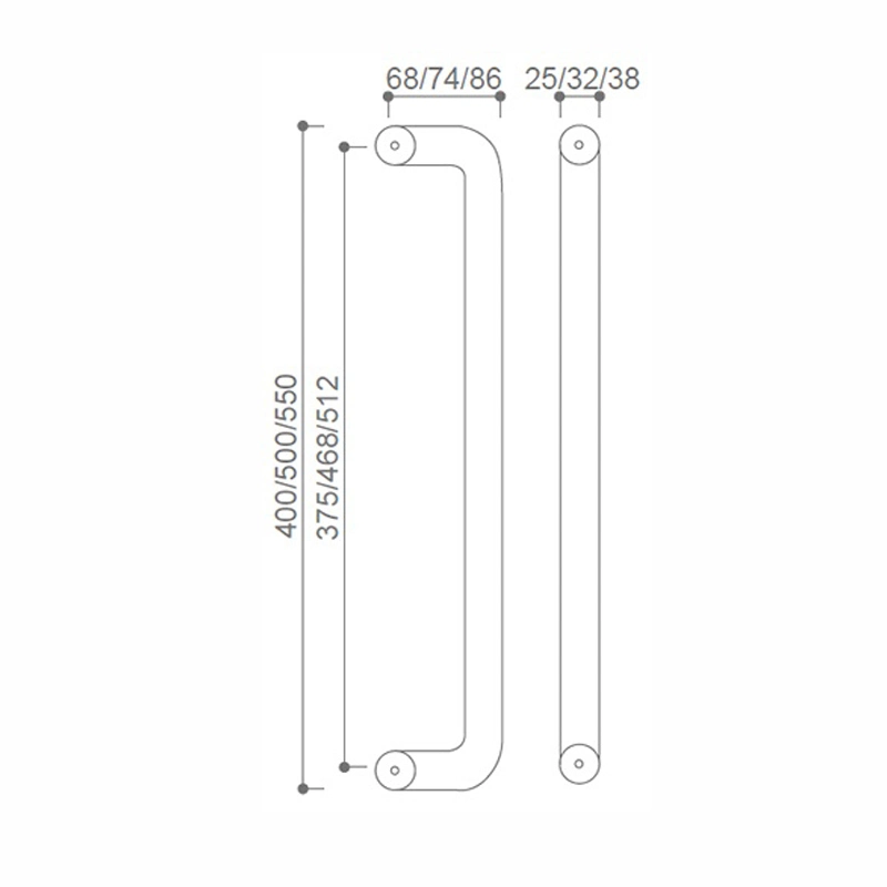 Door Handle/Solid Heavy-Duty Commercial Grade 304 Stainless Steel Push Pull Door Handle/Barn Door Pull Handle/ Glass Pulls/Full Brushed